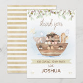 Olive Foliage Noah's ark Boys Hartelijk dank Kaart (Voorkant / Achterkant)