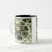 Olive Folk Art Harten Mok (Voorkant links)
