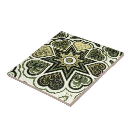 Olive Folk Art Hearts Trivet/Tegel Tegeltje