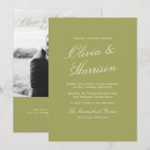 Olive Garden Photo Wedding Invitation Kaart (Voorkant / Achterkant)