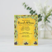 Olive Garland Mediterranean Invitation Kaart (Staand voorkant)