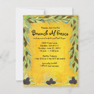 Olive Garland Mediterranean Invitation Kaart