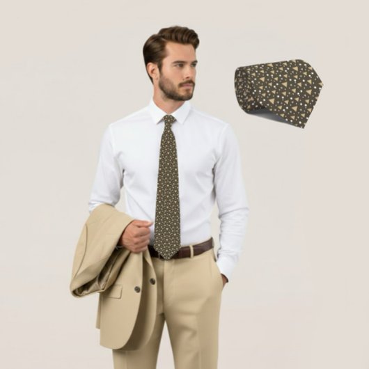 Olive Geometry Luxe Tie Stropdas