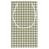 Olive Gingham Plaid gepersonaliseerd vanaf Kerstmi Klein Cadeauzakje (Achterkant)