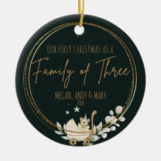 Olive Glittering Familie Starlight Ornament (Voorkant)