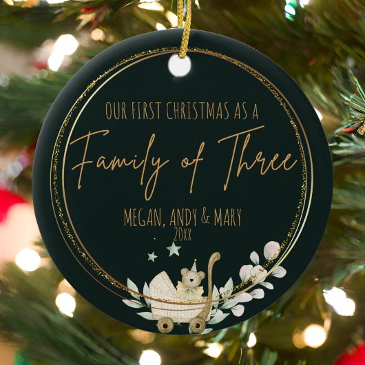 Olive Glittering Familie Starlight Ornament