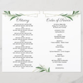 Olive Gold Order of Service Memorial Photo Program (Achterkant)