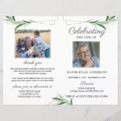 Olive Gold Order of Service Memorial Photo Program (Voorkant)