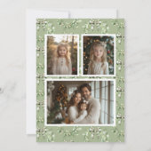 Olive Gold Plaid Krans Preppy Bow Kerst Kaart (Achterkant)