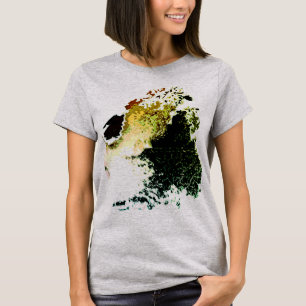 Olive Gold Tan Airbrush Paint Splashes MCM Look T-shirt