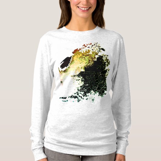 Olive Gold Tan Airbrush Paint Splashes MCM Look T-shirt (Voorkant)