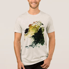 Olive Gold Tan Airbrush Paint Splashes MCM Look Tri-Blend Shirt