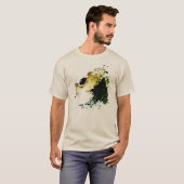 Olive Gold Tan Airbrush Splashes Abstract Small T-shirt (Voorkant volledig)