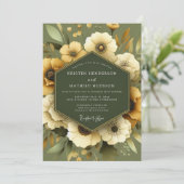 Olive Golden Meadow Wedding Kaart (Staand voorkant)
