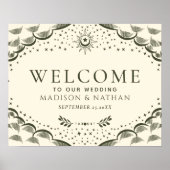 Olive Gotische Tarot Kaart bruiloft welkomstbord Poster (Voorkant)