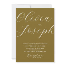 Olive Gouden Bronzen Moderne bruiloft | Foto & QR