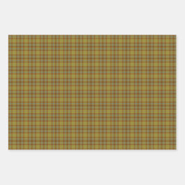 Olive Gray Brown Orange Plaid Tartan Rustic Inpakpapier Vel