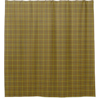 Olive Gray Brown Tartan Plaid Rustic Douchegordijn