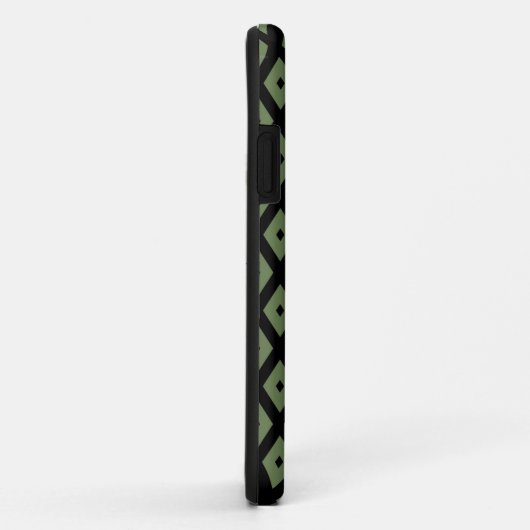 Olive green and black diamond pattern Case-Mate iPhone case (Achterkant/rechts)