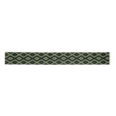 Olive green and black diamond pattern satijnen lint (Voorkant)