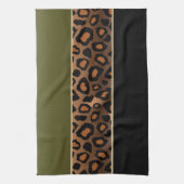 Olive Green and Black Leopard Animal Print Theedoek (Verticaal)