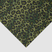 Olive Green and Black Leopard Animal Print Tissuepapier (Detail)