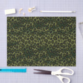 Olive Green and Black Leopard Animal Print Tissuepapier (Craft)