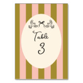 Olive Green and Blush Pink Striped Wedding  Kaart (Voorkant)