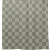 Olive Green and Gray Checkered Pattern Design Douchegordijn (Voorkant)
