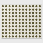 Olive Green and Old Lace Polka Dot Pattern Cadeaupapier (Vlak)