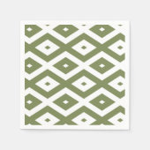 Olive green and white diamond pattern servet (Voorkant)