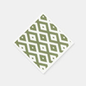 Olive green and white diamond pattern servet (Hoek)