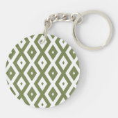 Olive green and white diamond pattern sleutelhanger (Achterkant)