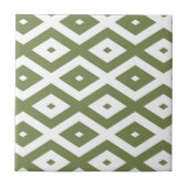 Olive green and white diamond pattern tegeltje (Voorkant)