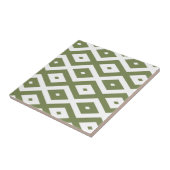 Olive green and white diamond pattern tegeltje (Zijkant)