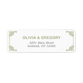  Olive Green Antiek retouradres labels (Voorkant)