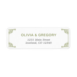 Olive Green Antiek retouradres labels