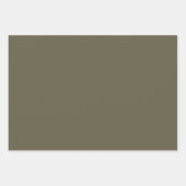 Olive Green Arabesque Patroon Design Inpakpapier Vel (Voorkant 3)