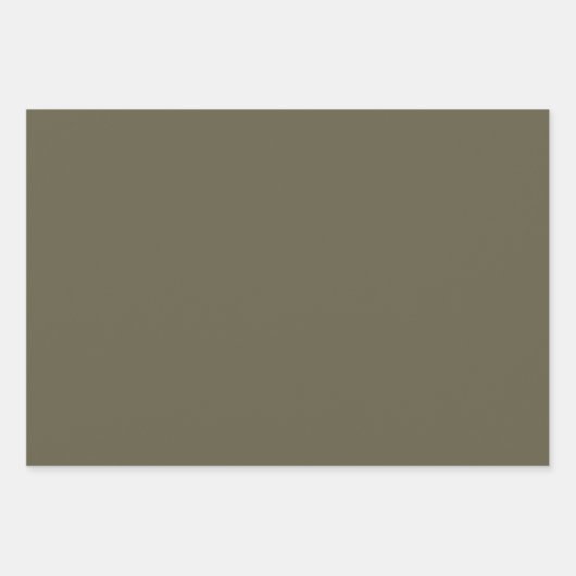 Olive Green Arabesque Patroon Design Inpakpapier Vel (Voorkant 3)