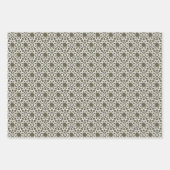 Olive Green Arabesque Patroon Design Inpakpapier Vel (Voorkant 2)