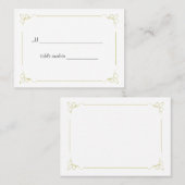 Olive Green Art Deco Tafel Plaats Kaart Plaatskaartje (Voorkant / Achterkant)