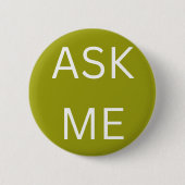 Olive Green Ask Me Button Bedrijven & Vrijwilliger (Voorkant)