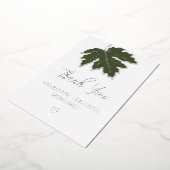 Olive Green Autumn Maple Leaf Weddenschap Bedankt Folie Uitnodiging (Gedraaid)