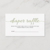 Olive Green Baby shower Raffle Ticket Insert (Voorkant)
