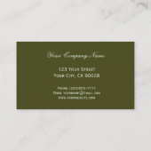 Olive Green Black Elegant Patroon Visitekaartje (Achterkant)