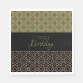 Olive Green Black Raspberry Paper Birthday Napkins Servet (Voorkant)