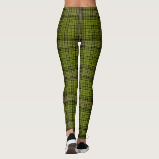 Olive Green Black & Red Giant Tartan Pset Leggings (Achterkant)