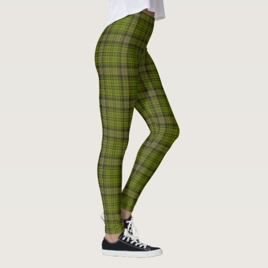 Olive Green Black & Red Tartan Pset Leggings (Rechts)