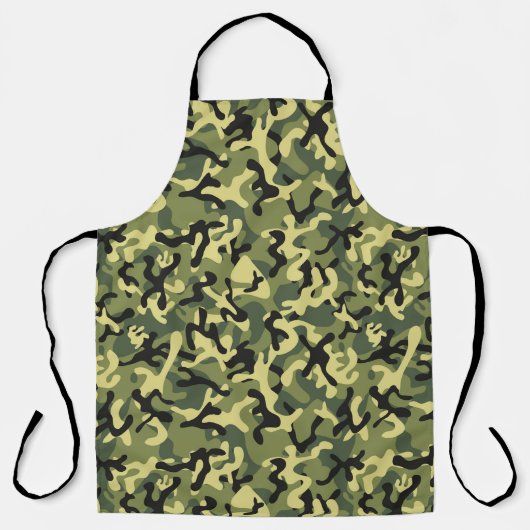 Olive Green Black Woodland Camouflage Schort (Voorkant)