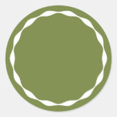 Olive Green Blank Circle Custom Spice Sticker (Voorkant)